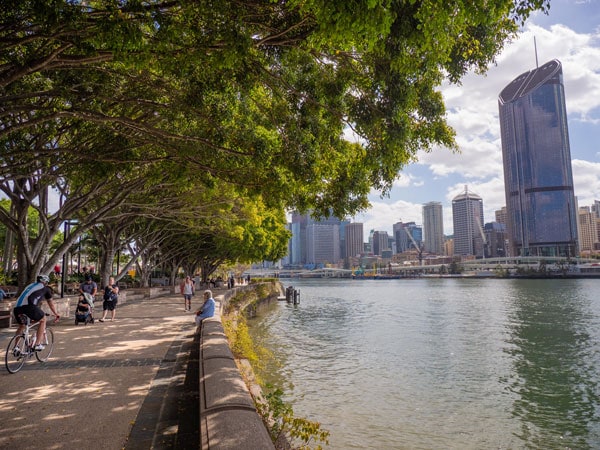 the riverfront promenade at South Bank Parklands, Brisbane