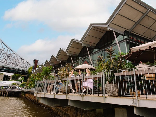 the riverfront dining of Felons Brewing Co. in Brisbane