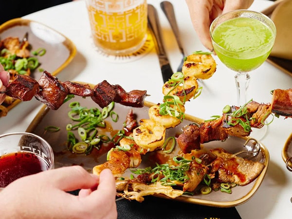 meat skewers at Working Title Brew Co. Taproom