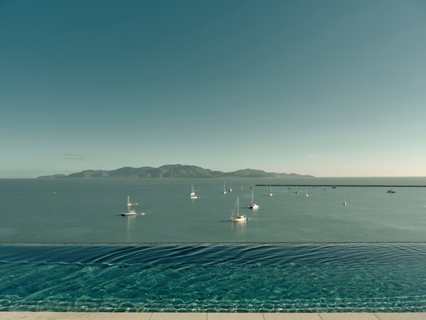 Views of the Coral Sea from the pool at Ardo in Townsville