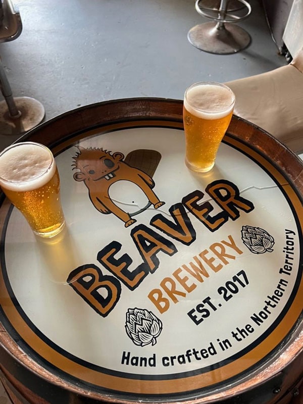 two glasses of beer at Beaver Brewery