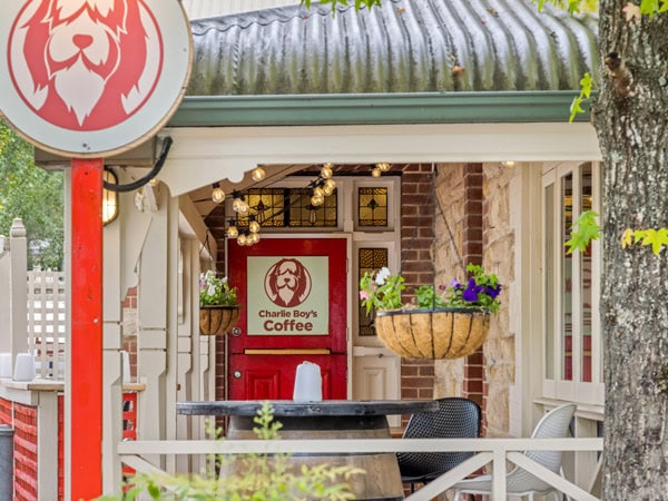 the cafe exterior of Charlie Boys in Stirling