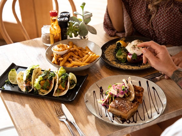 a spread of food on the table at Drift Cafe, Robe