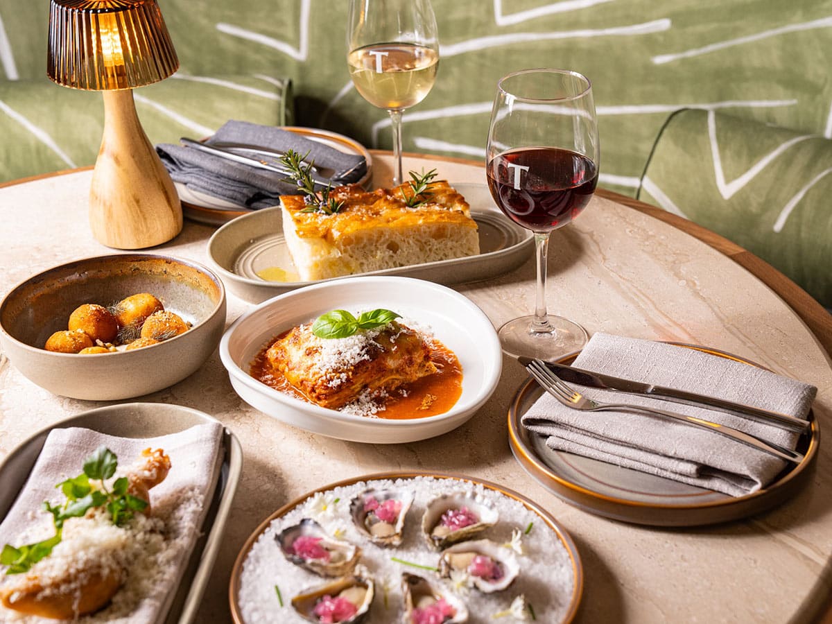 table full of dishes at Folk Lounge & Dining at Tradies Gymea