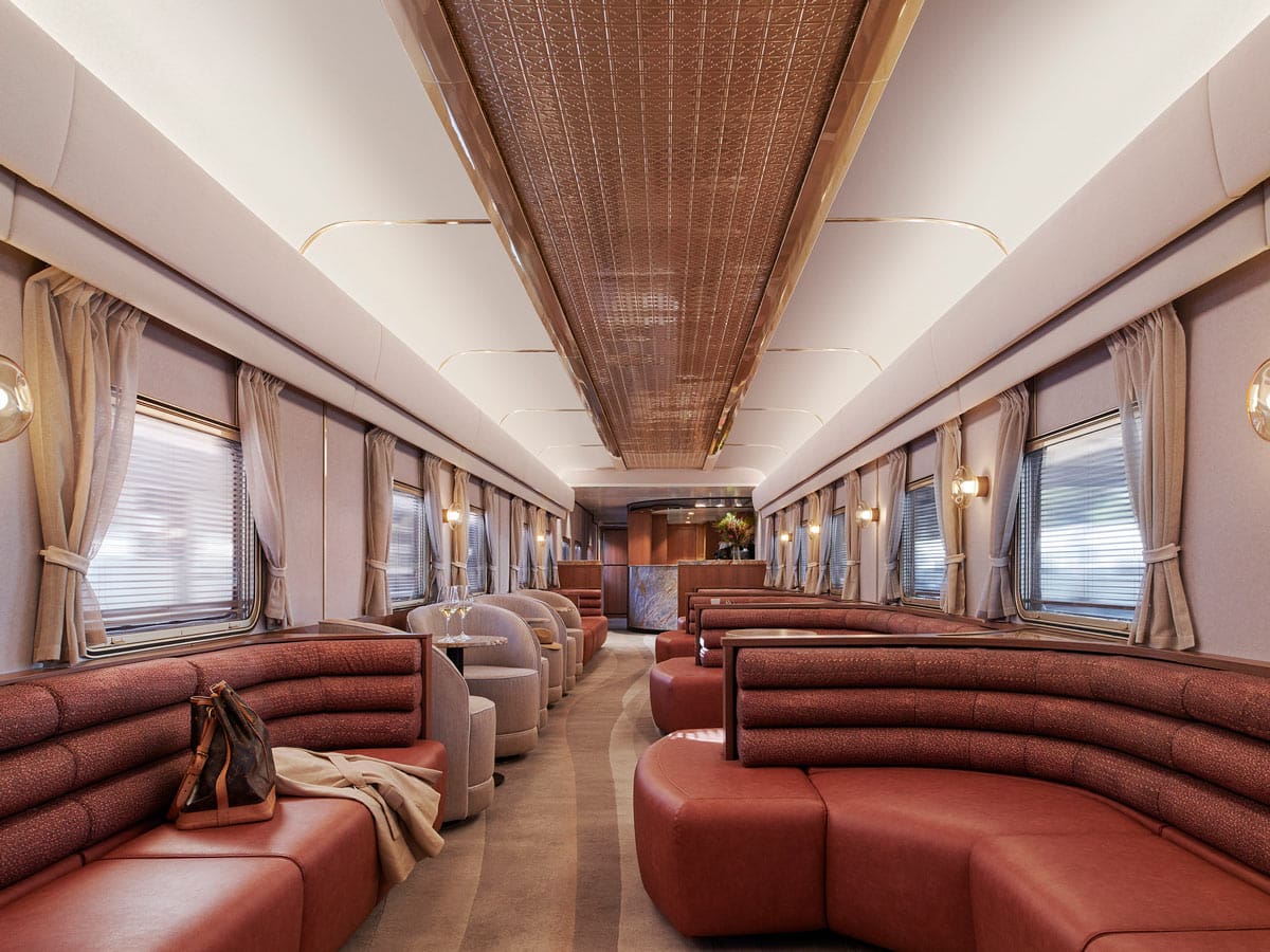 Guest lounge of the new Gold Premium Class on The Ghan