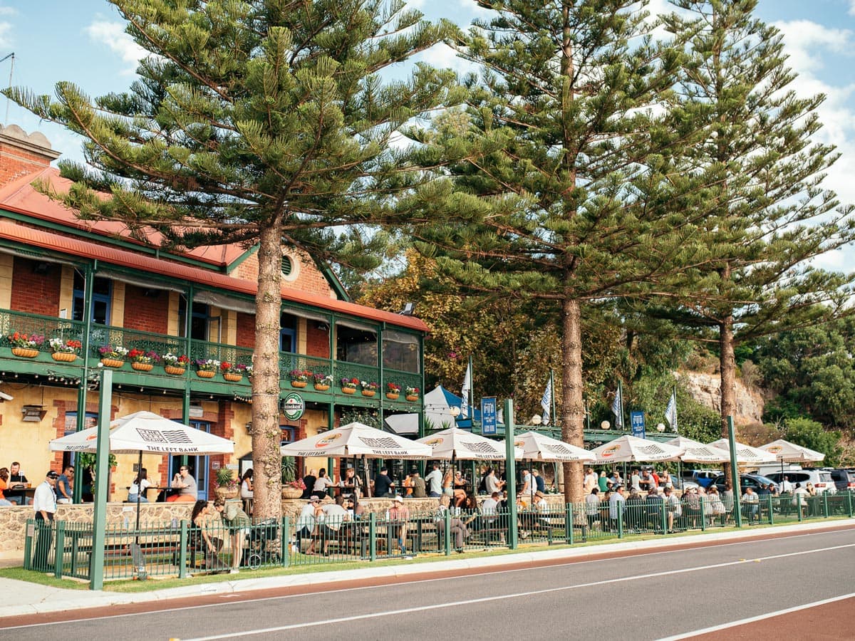 al fresco dining in the courtyard of The Left Bank, Fremantle