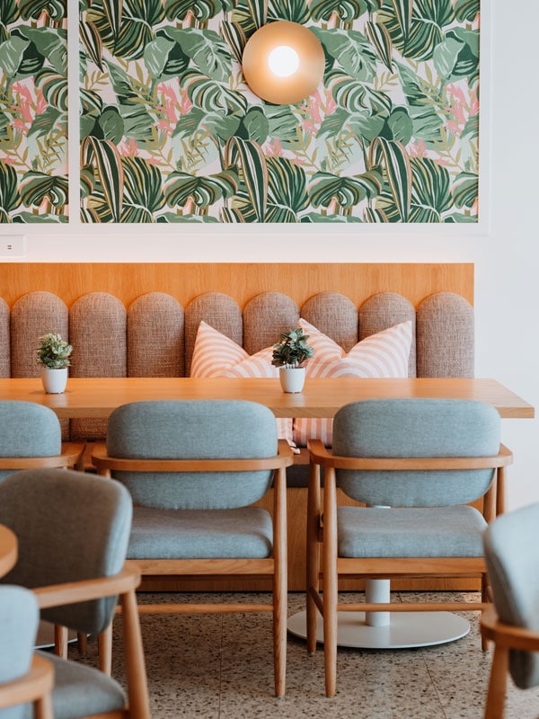 a Palm Springs-inspired restaurant interior at Rays Port Hedland