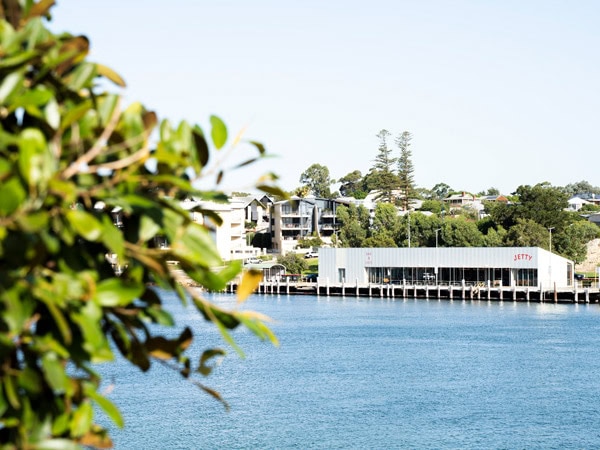 the riverside Jetty Bar & Eats perched on the water in Fremantle