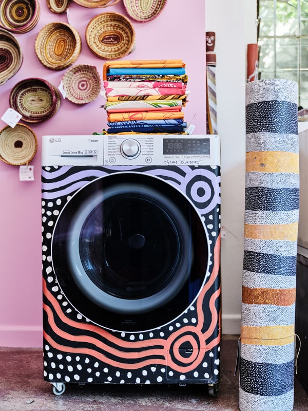 colourful washing machine and interiors at Laundry Gallery