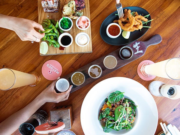 table spread at Matso's brewery in Broome western australia