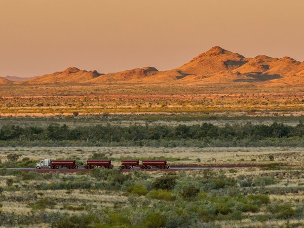 Sunset over the Pilbara region near Port Hedlund.