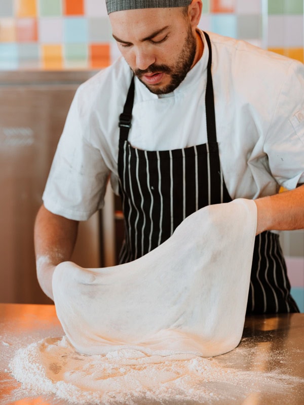 Italian chef Giosue ‘Joe’ Pinto making dough for pizza at Rays Port Hedland