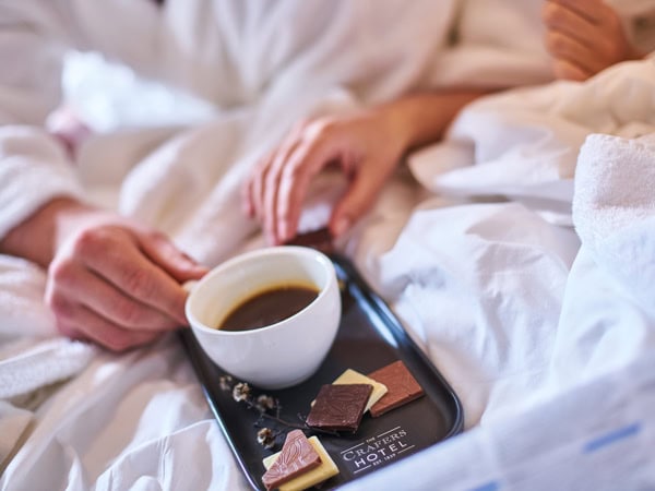 coffee in bed at The Crafers Hotel