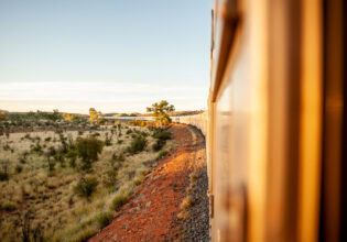 Looking out the window of The Ghan