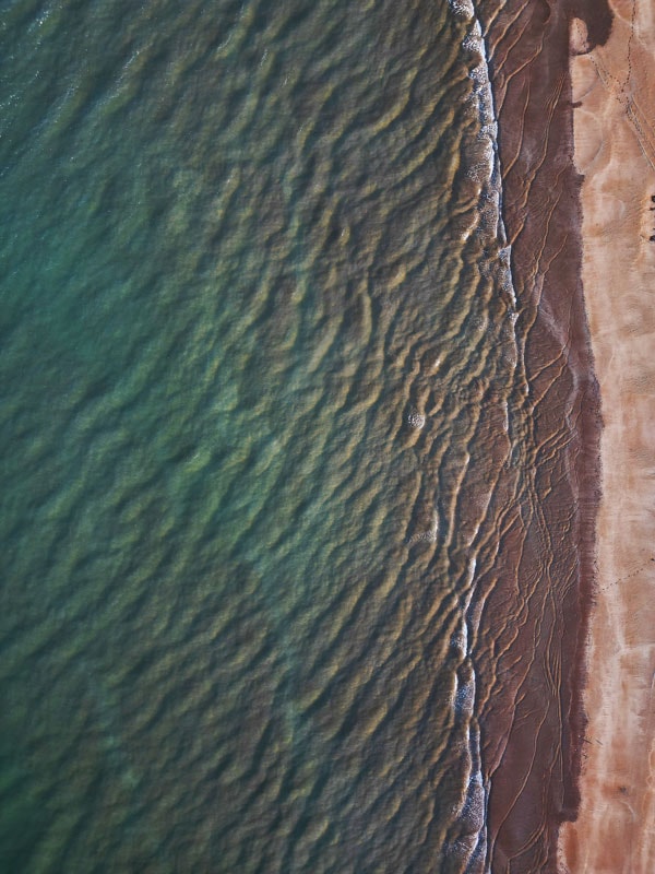 an aerial view of the beach in Darwin
