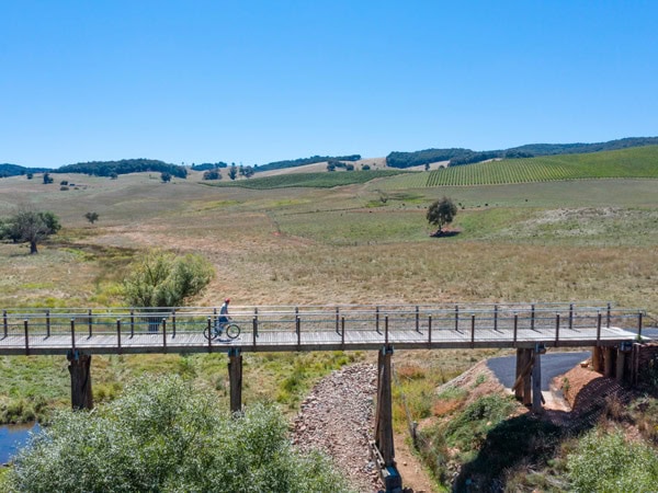 an aerial view of the Tumbarumba to Rosewood Rail Trail