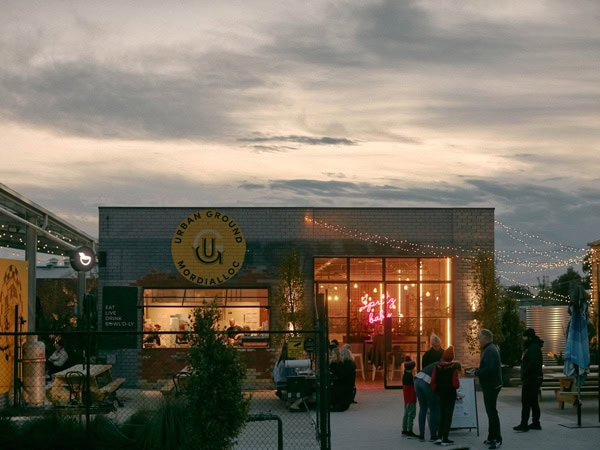 the al fresco dining area at Urban Ground
