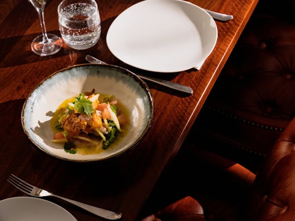 a plate of food on the table at Watervale Hotel