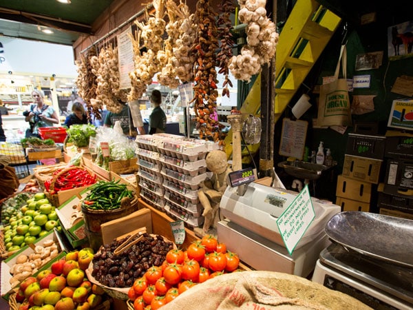 fresh produce sold at one of the many stalls in Adelaide Central Market