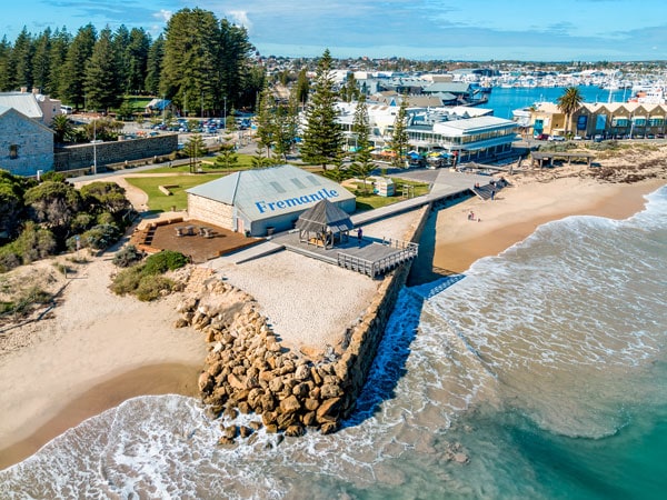 an aerial view of the Bathers Beach in Fremantle