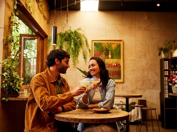 a couple enjoying a drink at Bellingen Brewing Co