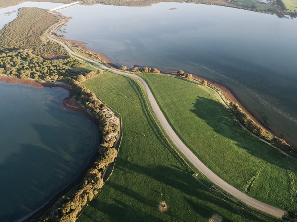 an aerial view of the Phillip Island, Cowes