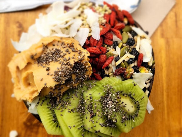 a superfood smoothie bowl at HAH Lorne Beach