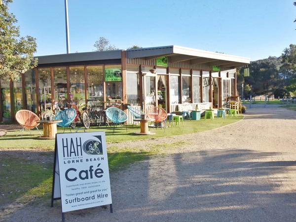 the cafe exterior of HAH Lorne Beach