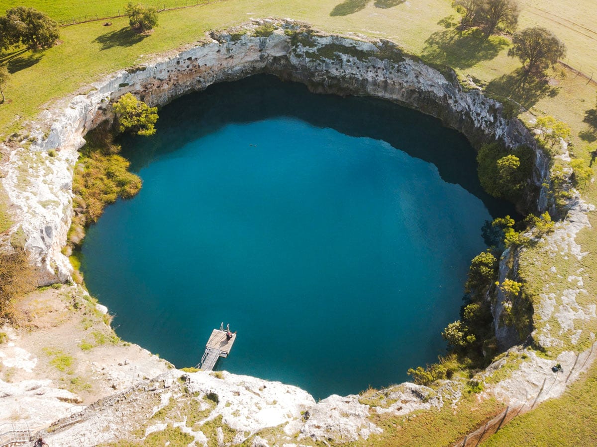 the Little Blue Lake sinkhole in Mt Gambier