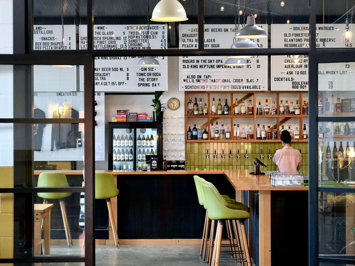 the taproom interior of Overland Brewers and Distillers