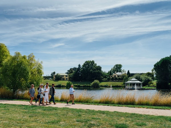 a group of people touring around Josef Chromy Wines