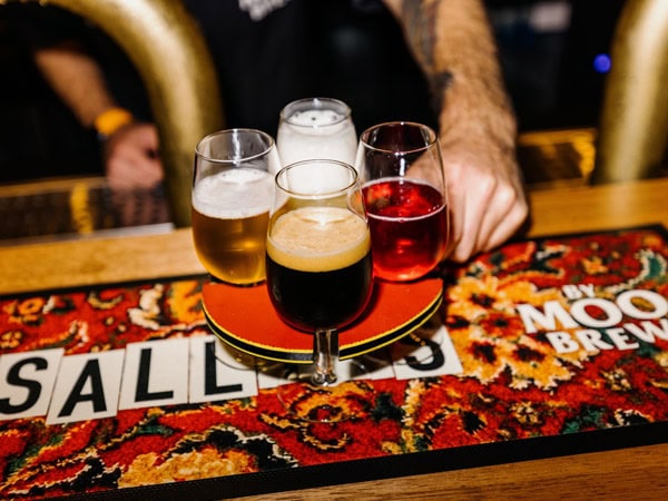 an array of drinks at Manky Sally's, Hobart