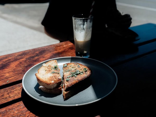 toat on a plate at Moons Espresso Bar, Lorne