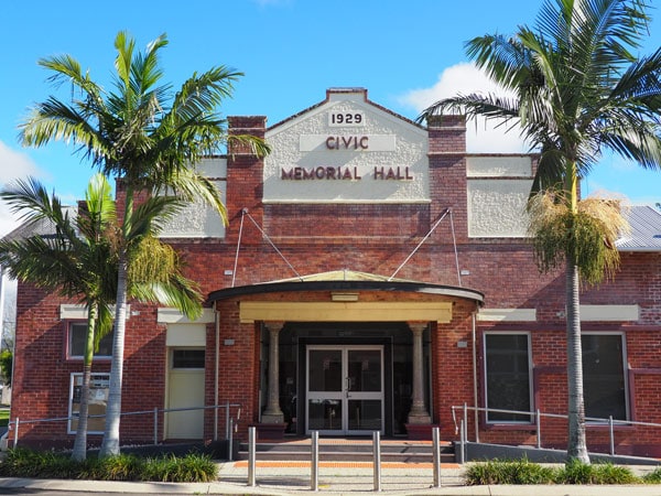 the 1929 Civic Memorial Hall in Mullumbimby