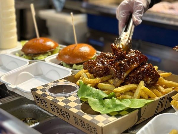 burgers and fries at Pit Stop Lorne