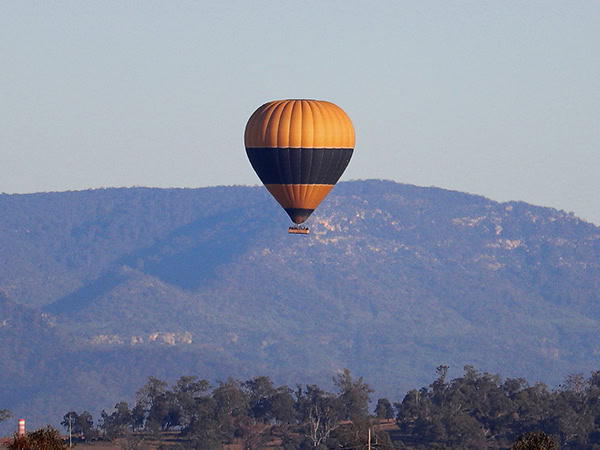 Hot air balloon on Wollemi National Park, one of the ghost towns NSW