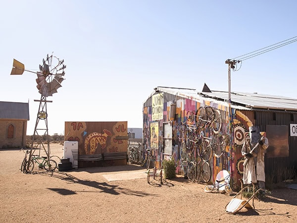 Exterior view of the John Dynon Gallery, Silverton, one of the ghost towns NSW