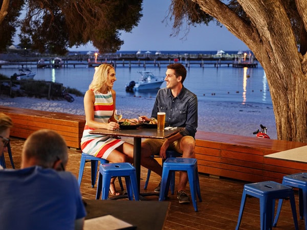 a couple enjoying dinner at Rottnest Island