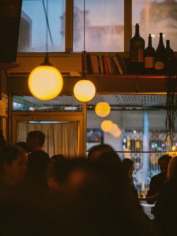 a dimly lit bar at Sonny Hobart