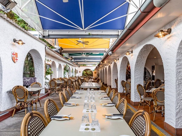 the Spanish-inspired beer garden in the Breakfast Creek Hotel