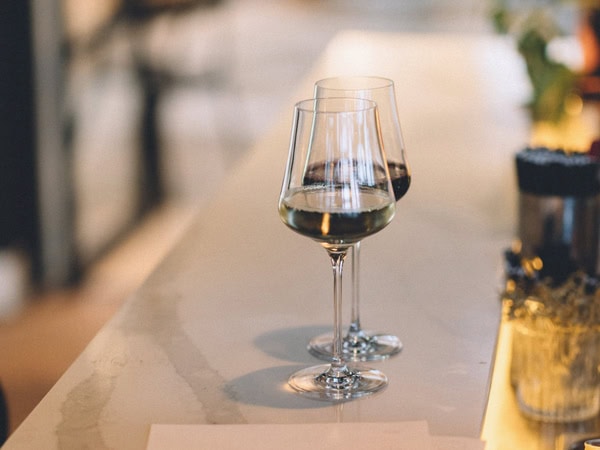 two glasses of wine at Cape Arid Rooms, Perth