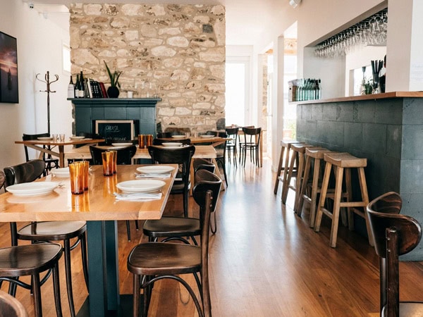 the dining interior of Conlan’s Wine Store, Port Fairy