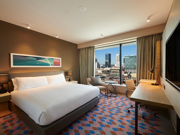 the guest room at DoubleTree by Hilton Northbridge, Perth