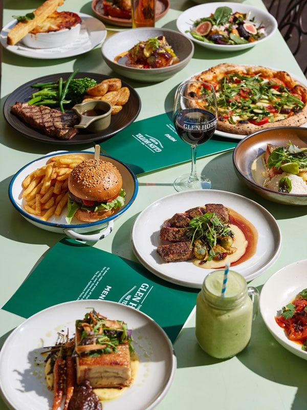 a spread of food on the table at The Glen Hotel, Brisbane