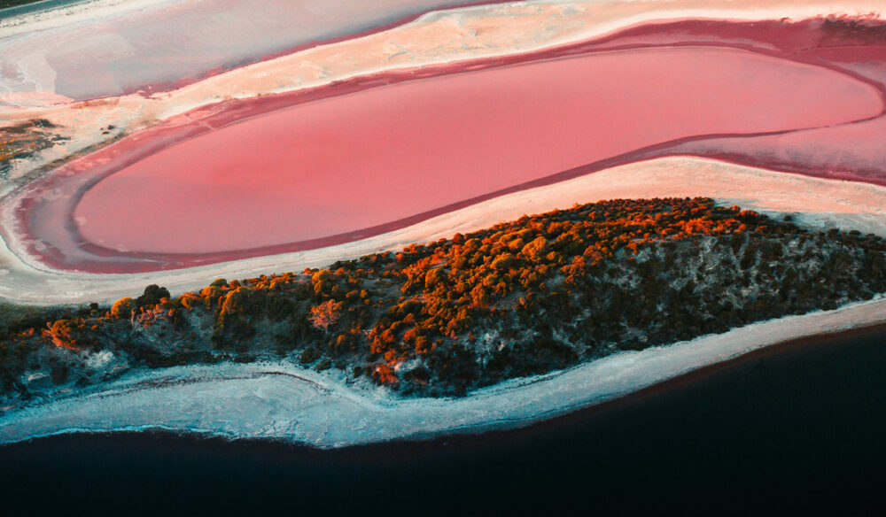 the Pink Lakes on Rottnest Island