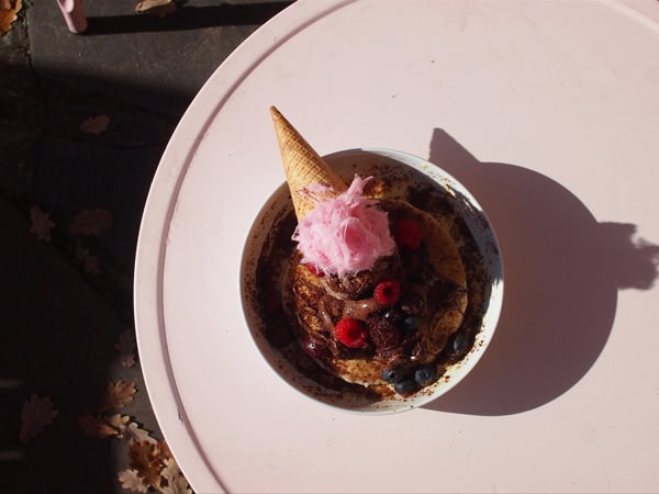 a table-top view of food at Harrow and Harvest Cafe, Yarra Valley