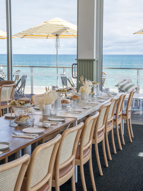 Henley Surf Life Saving Club table set nicely