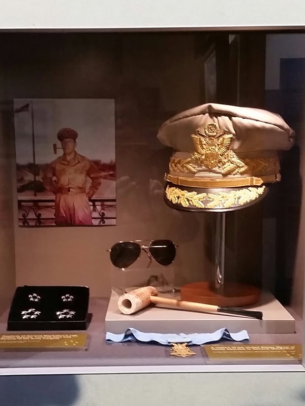 a cap display at MacArthur Museum Brisbane