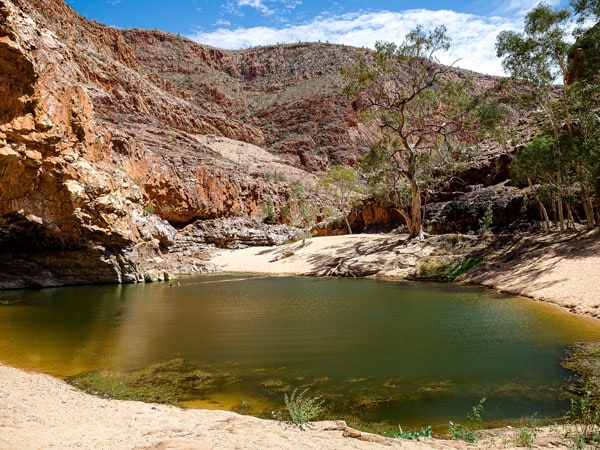 a natural pool at Ormiston Gorge