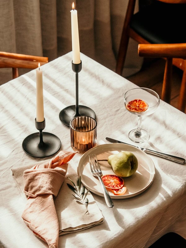 a fine dining table setup at Sidro Bar & Restaurant, Port Fairy